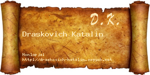 Draskovich Katalin névjegykártya